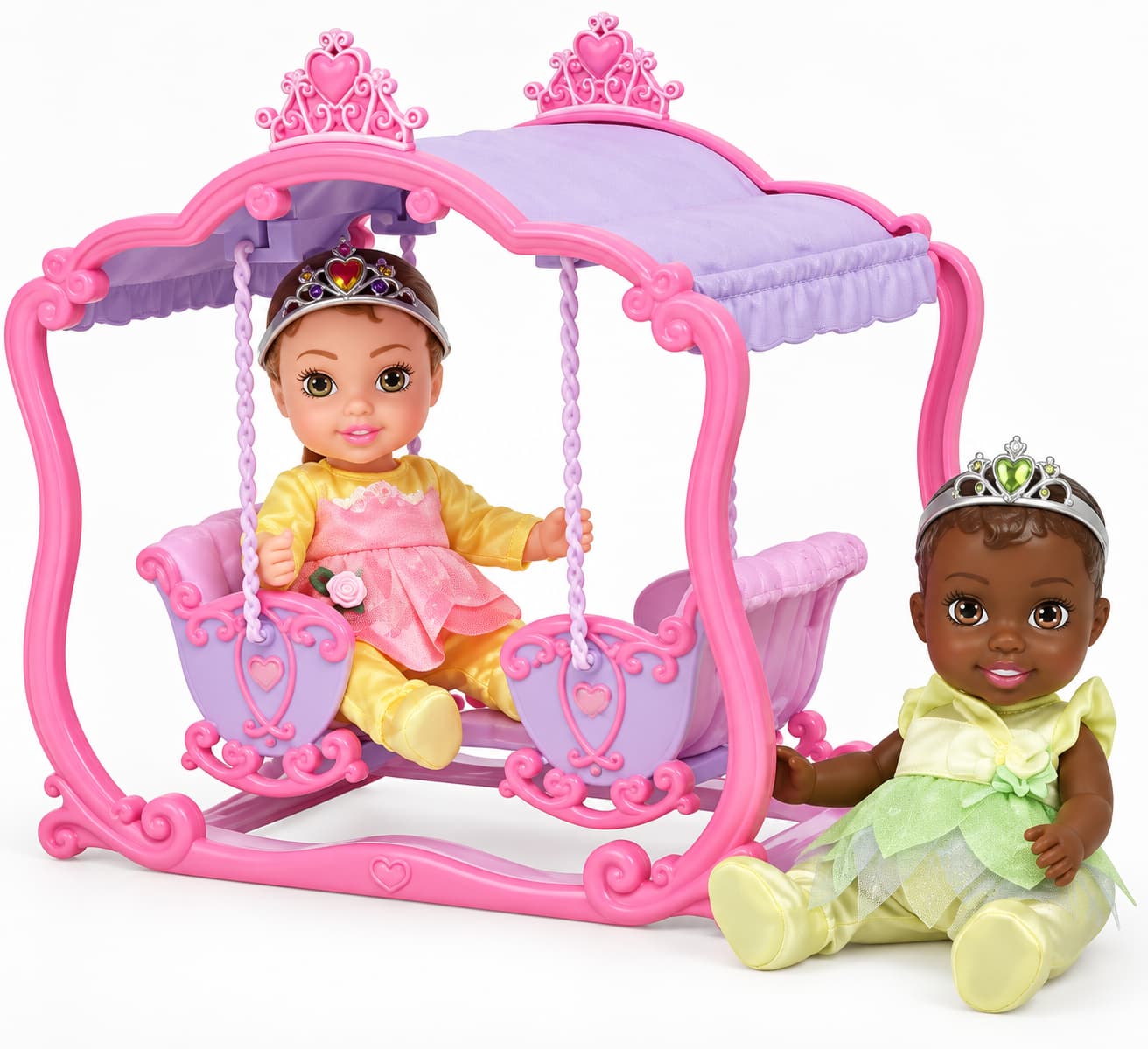 Игровой набор Disney Princess Little Princess Twinsies — Белль и Тиана на качелях
