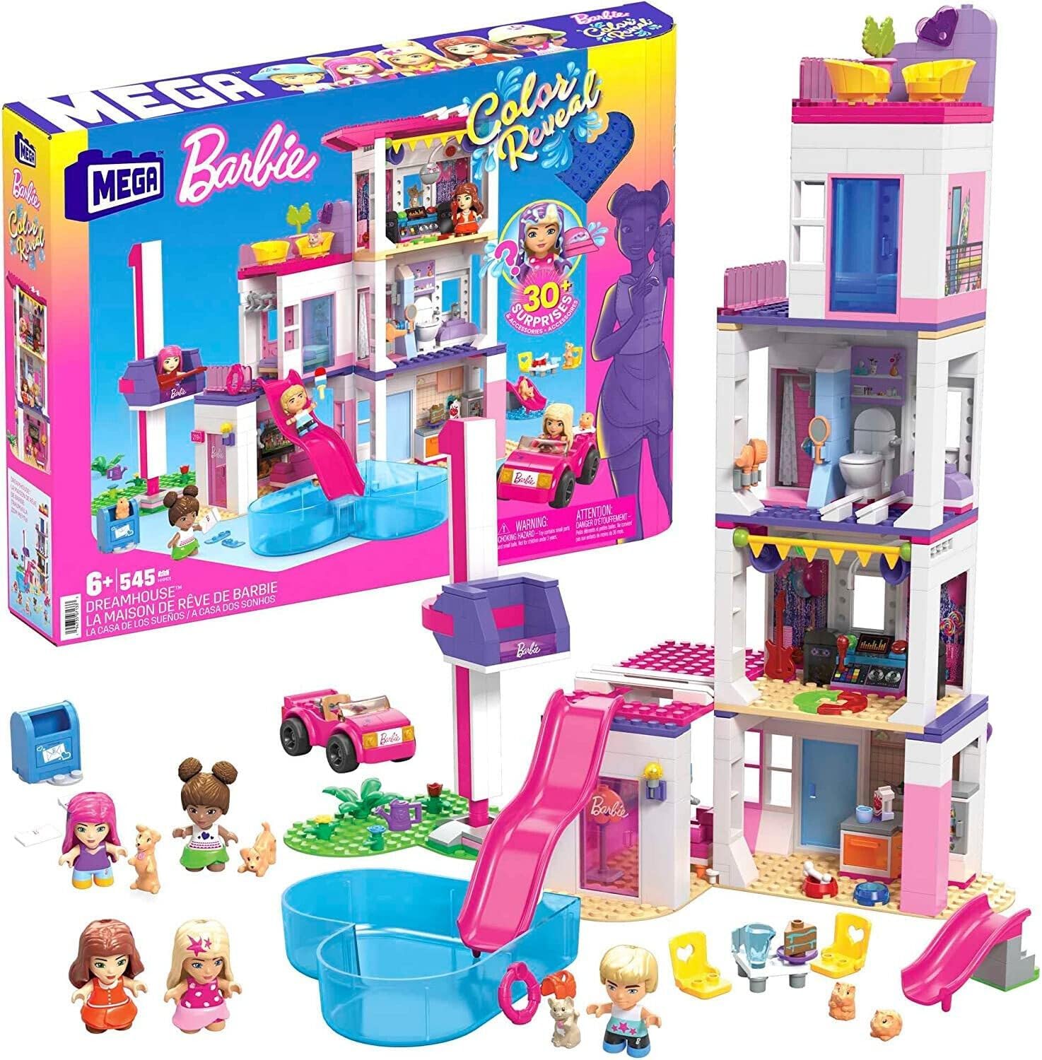Конструктор MEGA Barbie Color Reveal «Дом мечты», 545 деталей