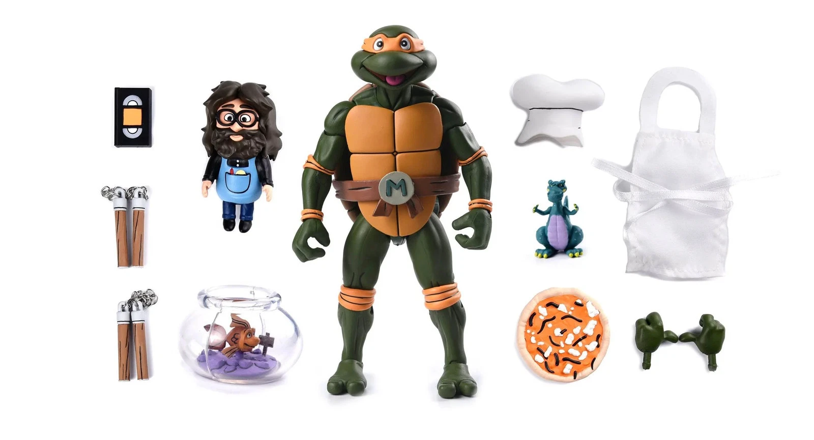 Фигурка Микеланджело NECA Ultimate TMNT Pizza Club