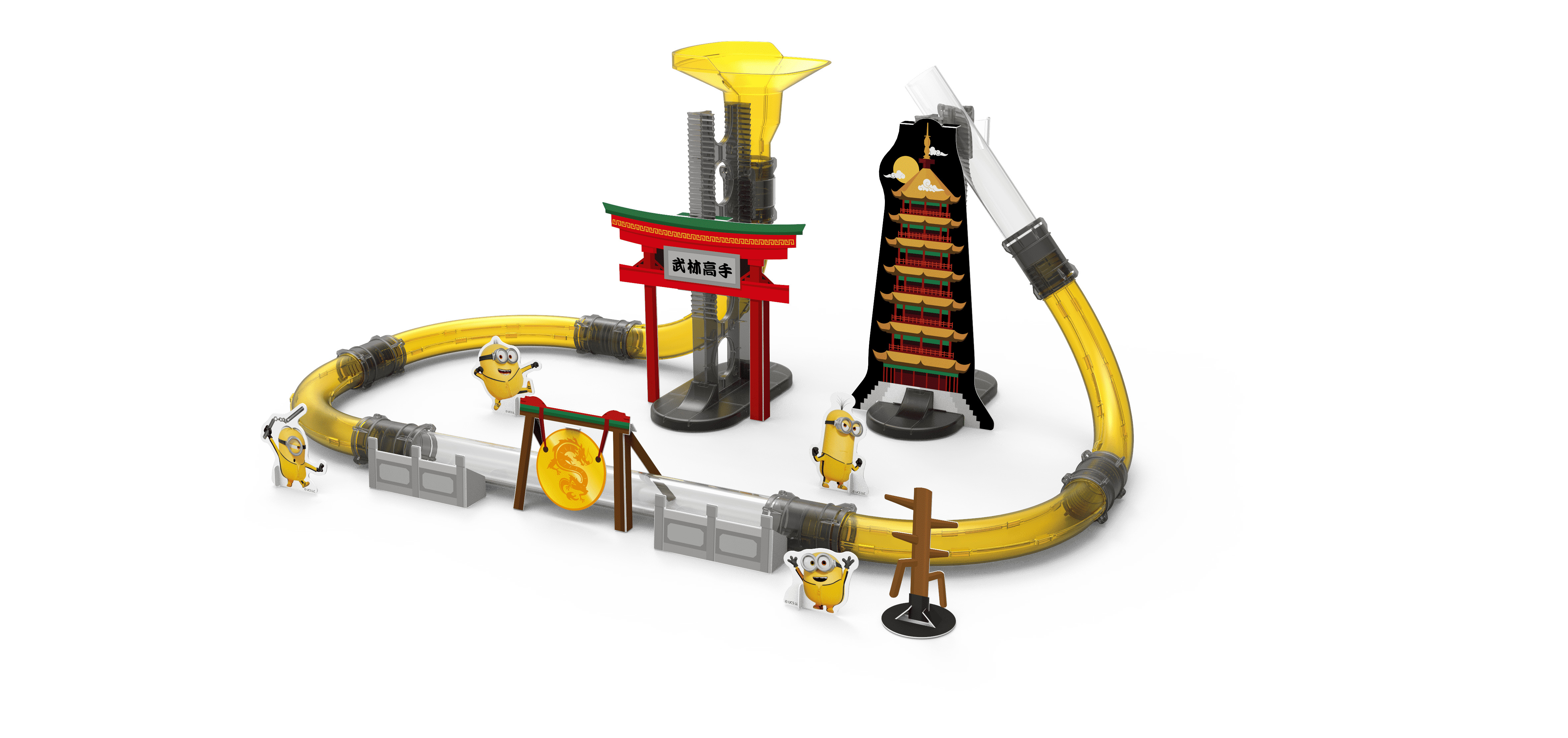 Автотрек Миньоны Kung Fu Rocket Wheels с машинкой на пульте